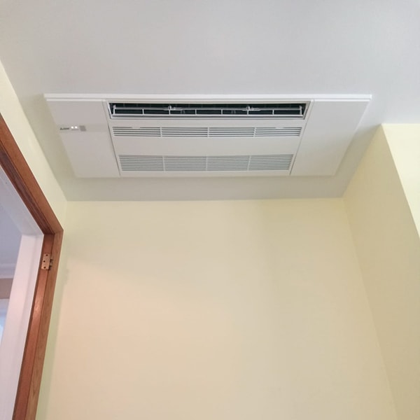 Mitsubishi Ductless Mini Split Installation in Martinsburg, PA 16662 ceiling cassette installed on the ceiling.