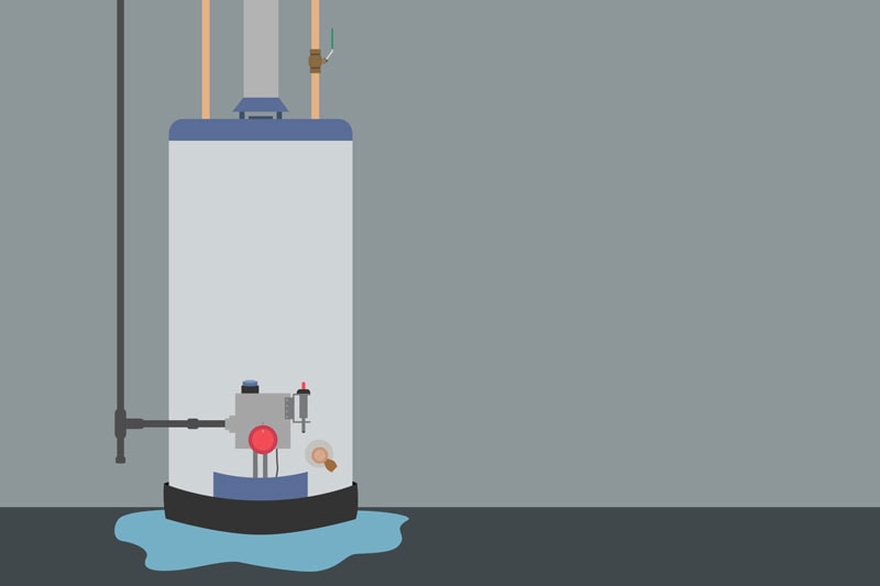 digital image of a water heating leaking.
